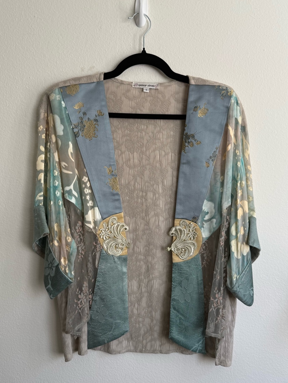 Spencer Alexis Patchwork Floral Kimono Cardigan Size S - Picture 2 of 7